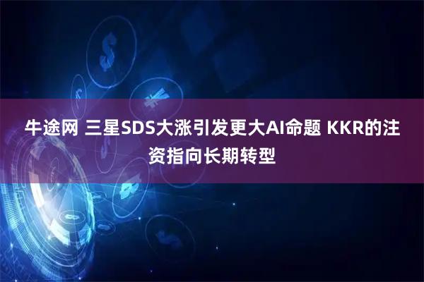 牛途网 三星SDS大涨引发更大AI命题 KKR的注资指向长期转型